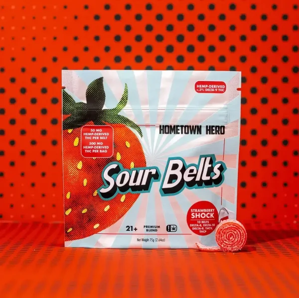 Hometown Hero Sour Belts - Strawberry Shock