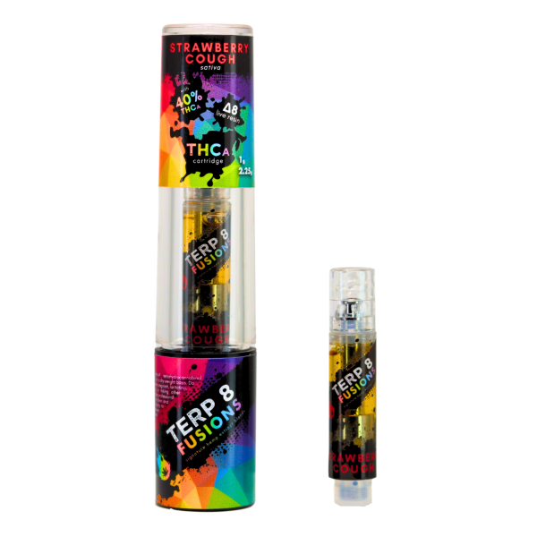 Terp 8 THCA + D8 Live Resin Cartridge - Strawberry Cough - 1g